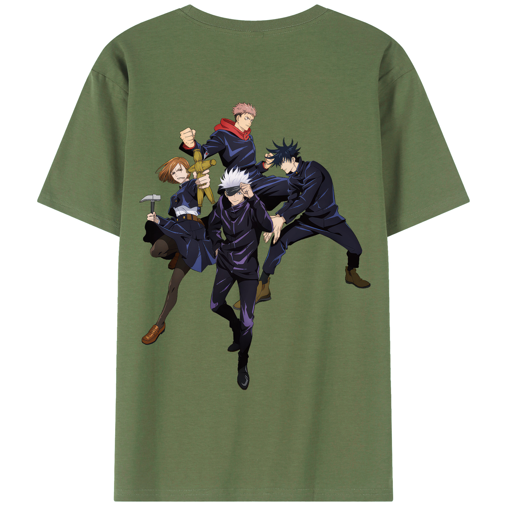 （画像用） 呪術廻戦 Jujutsu Kaisen 綿100％ メンズ半袖Tシャツ（バックプリント） 通気性